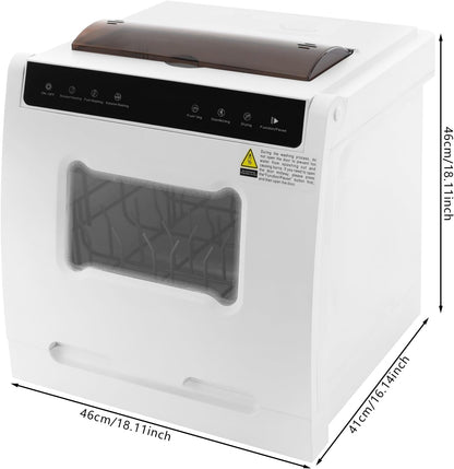 Freestanding dishwasher 1100W 52dB Table dishwasher 220V Multi-function touch screen dishwasher 360° double spray arms Freestanding table dishwasher 4-6 place settings