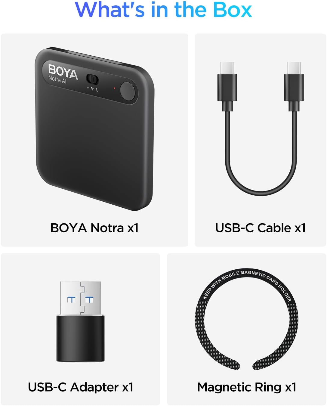 Boya AI Voice Recorder (zwart)