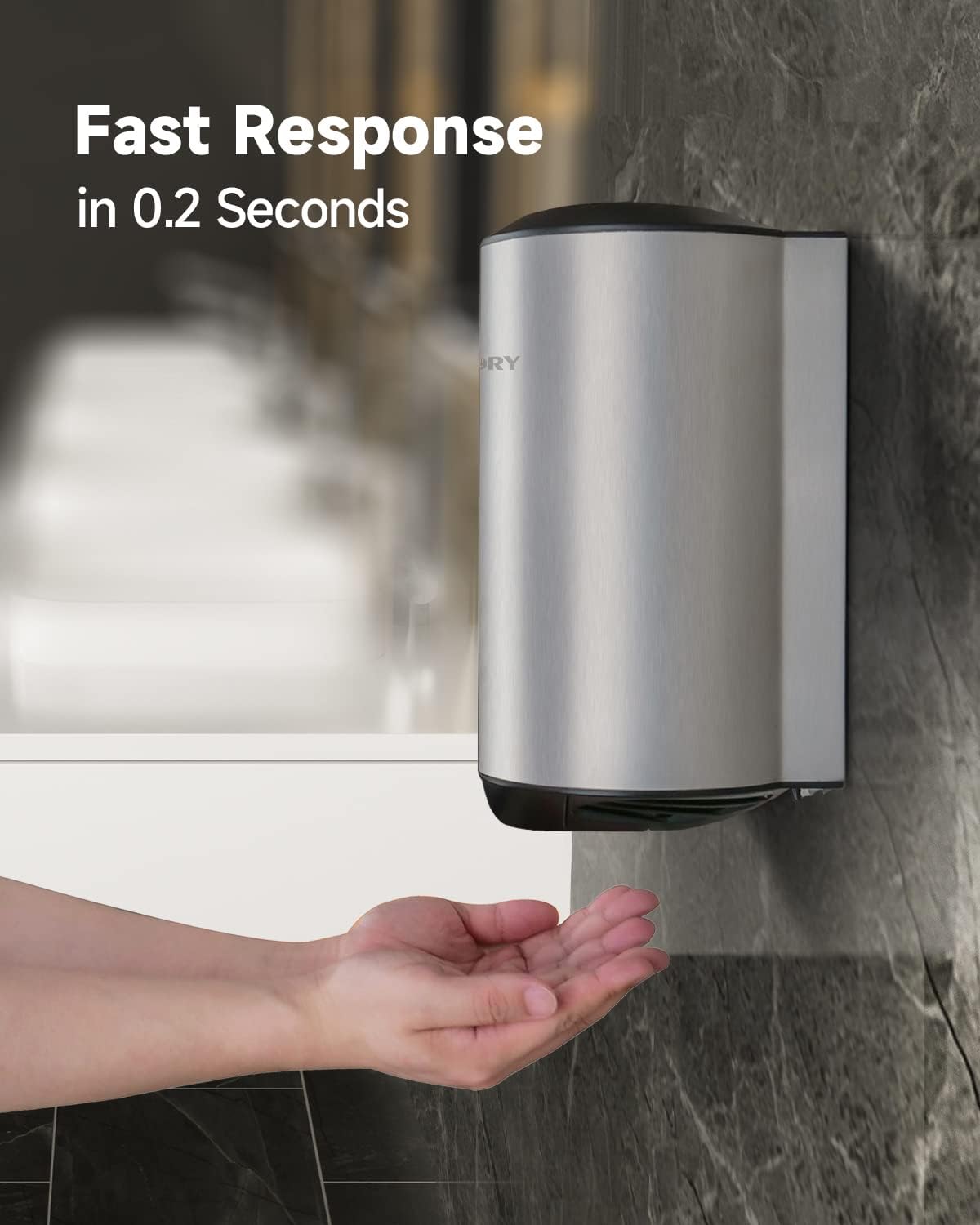 Elektrische Handdroger – Handdrogers – Automatische Handdroger – Compacte Handdroger – Snel Droog – Geborsteld Roestvrij Staal – 1350W Krachtige Motor – Hoogwaardige Duurzaamheid
