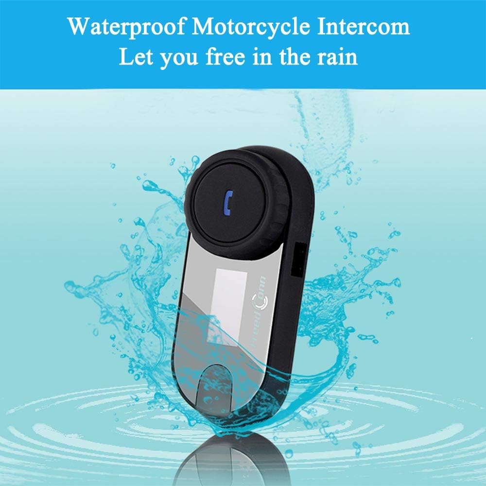FreedConn Motorfiets communicatiesysteem, helm bluetooth intercom, helm headset (800 m bereik, zodat draadloos bellen,mp3-muziek beluisteren, FM-radio (2 set met zachte kabel)