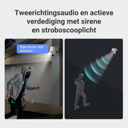 Beveiligingscamera Buiten - WiFi-bewakingscamera - Camerabewaking - Ddraadloos - Batterijen - Automatische Tracking - AI-Detectie - Personen - Voertuigen - AOV-Modus - Kleurennachtzicht - Tweerichtingsaudio - WiFi 6 - Wit