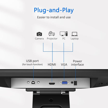 15 inch touchscreen POS-monitor, HDMI/VGA capacitieve schermweergave met zware metalen standaard voor winkels, restaurants, bar, sportschool, magazijn en kassasystemen