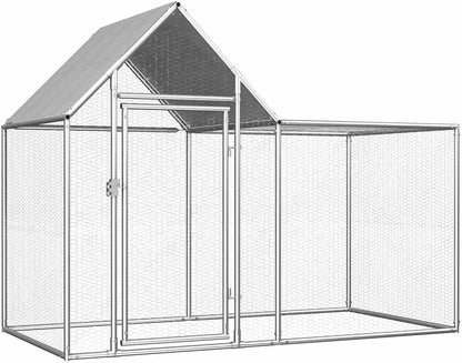 vidaXL Chicken Coop Galvanized Steel Chicken Coop Chicken Run Run Chicken Coop