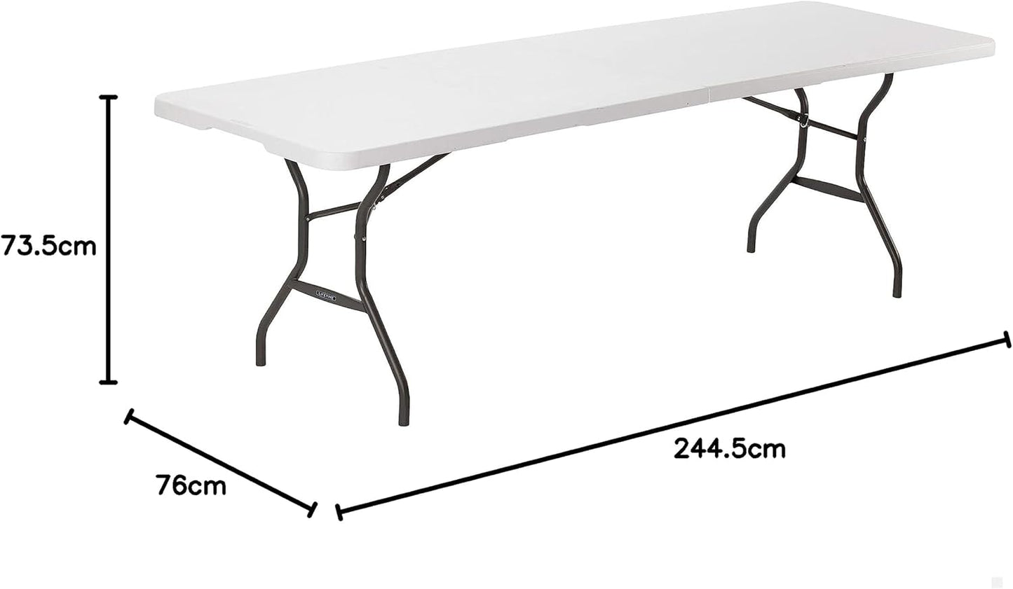 Lifetime Klaptafel, graniet, wit, 244,5 x 76,1 x 73,6 cm