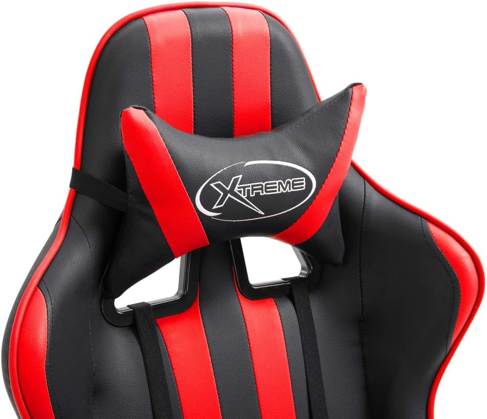 Gamingstoel – Bureaustoel – Gamestoel – Draaistoel – Ergonomische Stoel – Verstelbare Hoogte – Kantelmechanisme – Rood-Zwarte PU Bekleding