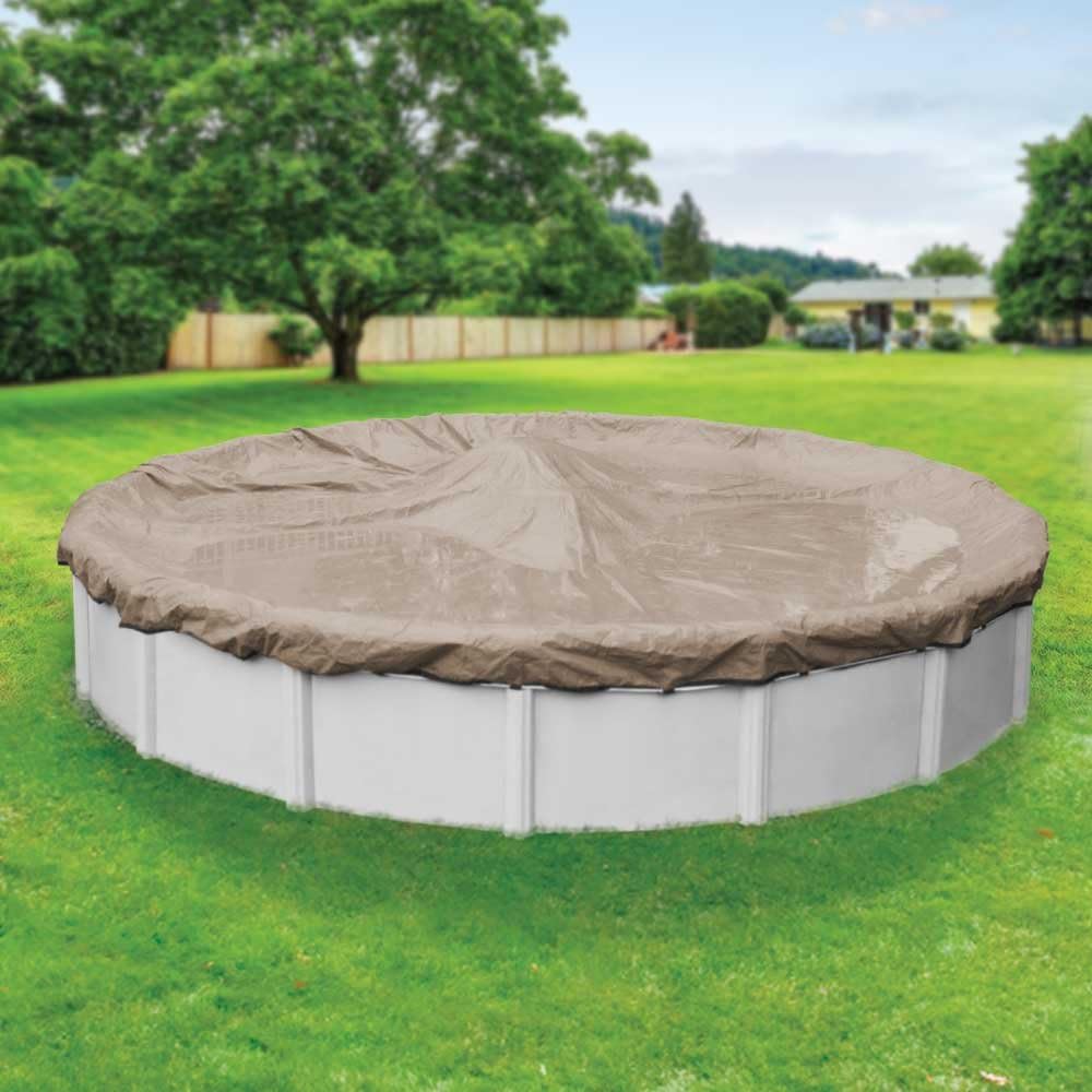Pool Mate 6030-16:00 20 jaar premium winterronde bovengrondse zwembadafdekking, 9,1 m, zand