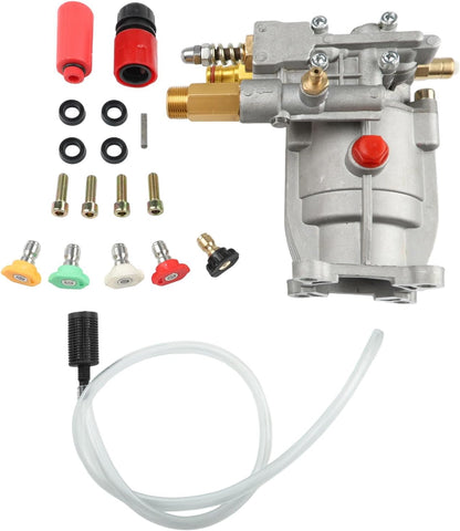 Horizontale Hogedrukreiniger Pomp – Hogedrukpomp – Waterpomp – Drukpomp – Krachtpomp – 3/4" As – 2400-2750 PSI – Onderhoudsvrij Geanodiseerd Aluminium