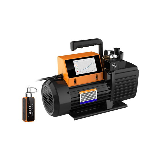 Elitech V700 Vacuum Pump 7 CFM – 2-Stage Intelligent HVAC Pump with Touch Screen, App Control and Additional Vacuum Gauge for Precise Leak Test - QUORE