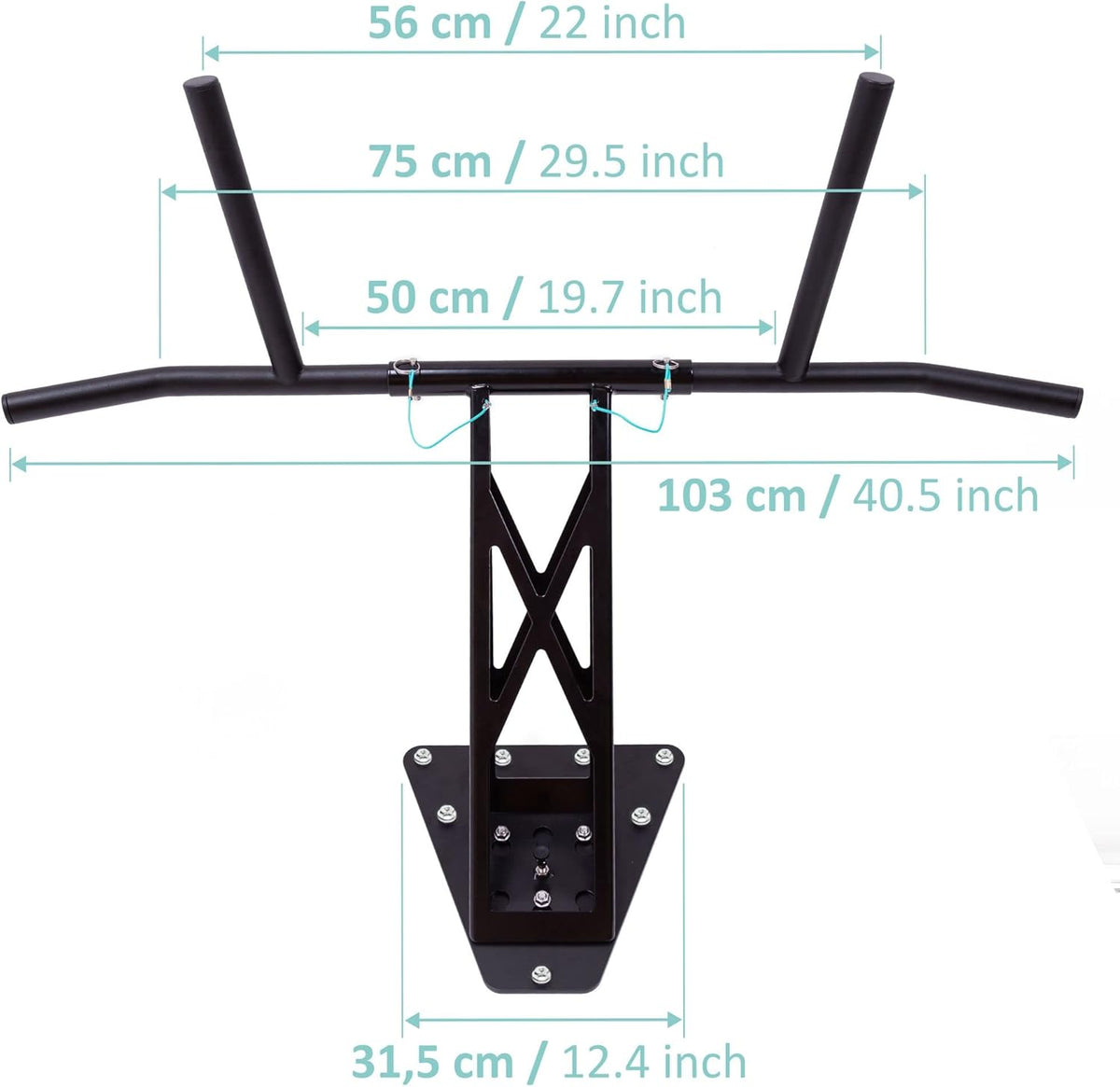 Portable Pullup & Dip Pull-Up Dip Bar, Mobile For Wall Mounted And Trees/Poles, Indoor & Outdoor Pull-Up Dip Bar Combi For Home And Garden/Park, Premium Quality Chin-Up Dip Bar - QUORE
