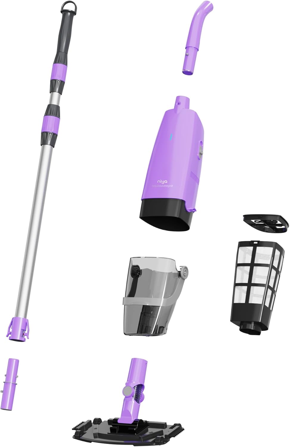<font dir="auto" style="vertical-align: inherit;"><font dir="auto" style="vertical-align: inherit;">        NIYA AquaSweep S1 Cordless Handheld Vacuum Cleaner with Telescopic Handle, Powerful Suction, Cleans Hard-to-Reach Corners, 60 Minute Runtime, for A