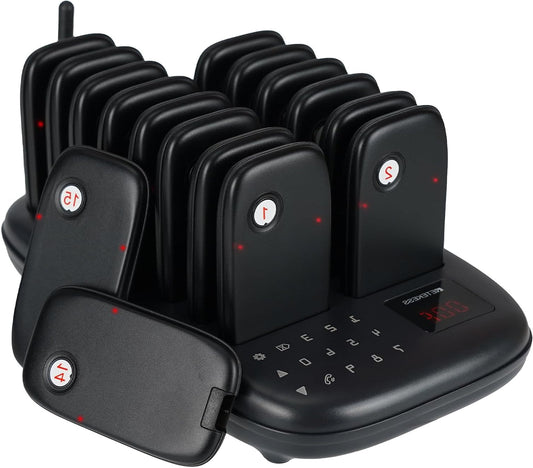 Retekess TD175 Pager System for Restaurant, Restaurant Pager System, Vibration, Ready to Use Without Pairs, 7 Call -Modes, 500m, for Restaurant Bar - QUORE