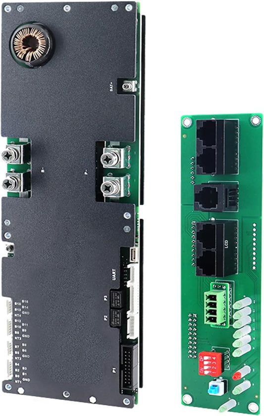 JKBMS Omvormer BMS 8S-16S 24V-48V 100A - V19 Home Energy Storage BMS met UART voor nieuw display, 1A actieve balans, ingebouwde Bluetooth, RS485 & CAN, voor zonnestelsel (JK-PB1A16S10P V19)