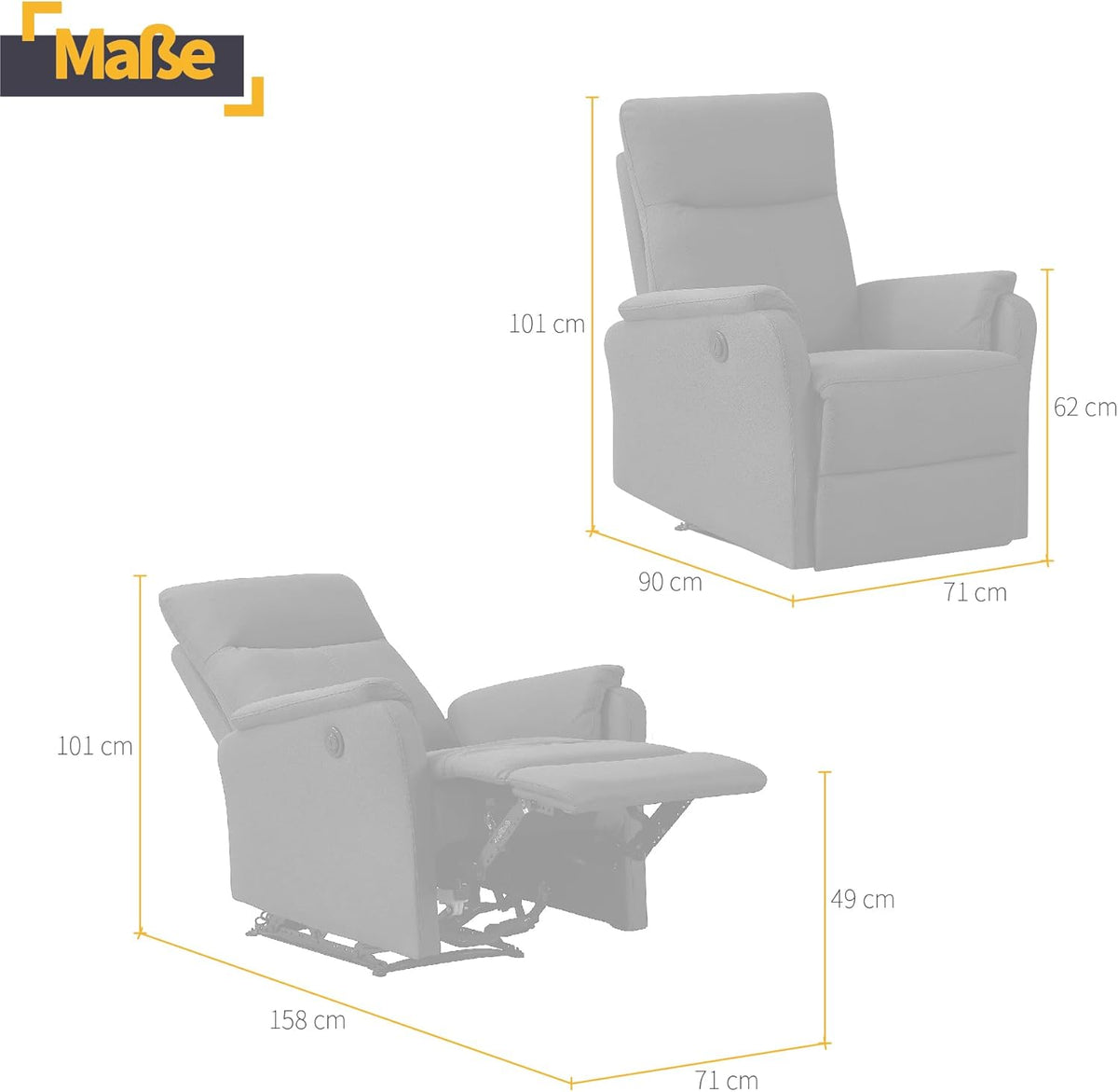 Elektrische Relaxfauteuil – Relaxstoel – TV Stoel – Verstelbare Fauteuil – Ergonomische Ligstoel – Draadloze Verstelling – Ademend Stof – Ruimtebesparend Design