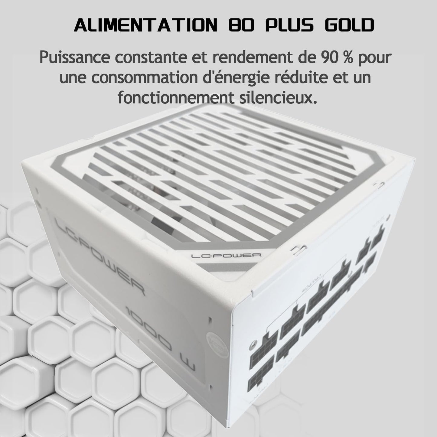 LC-POWER LC1000MW V3.1-1000W, 80 Plus, goud, volledig modulaire ATX-voeding voor hoge prestaties en stabiliteit in uw systeem - efficiënt, flexibel en krachtig