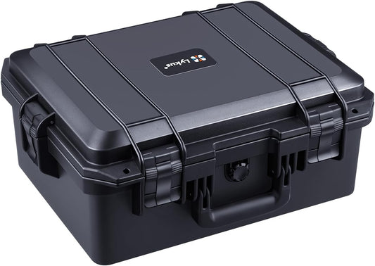 Lykus HC-4021 Waterproof Hard Koffer with Customizable met Schuim, Binnenmaat 39,5 x 29,5 x 18 cm, Geschikt voor elektronica en meer