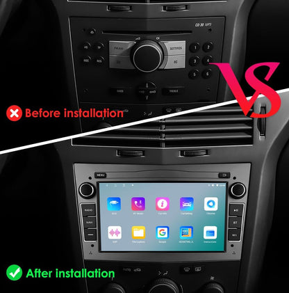 Ossuret Carplay 7 inch touchscreen autoradio voor Opel Corsa D Corsa C Meriva Tigra Twintop Vectra Combo Astra Vivaro Signum Zafra, 2+32GB Android 13 GPS navigatie ondersteuning DSP Bluetooth (grijs)