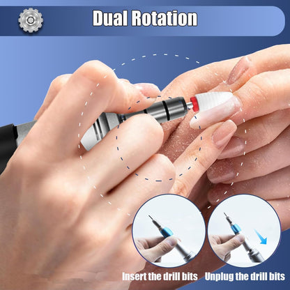 Elektrische Nail Boor Machine Nagelvijlen Professionele 35000 PRM Verstelbare Snelheden Manicure Set Acryl Nail Gel Polish Remover Elektrische Nail Boor Pedicure Kit