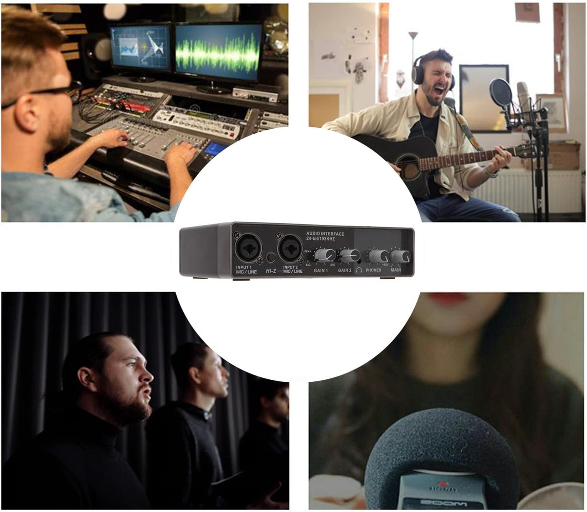 Geluidskaart, Externe USB-karaoke-opname Mobiele Audiomixer, Draagbare Computeropname Externe USB-geluidskaart voor Livestreaming, Pc, Opnemen en Gamen