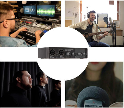 Geluidskaart, Externe USB-karaoke-opname Mobiele Audiomixer, Draagbare Computeropname Externe USB-geluidskaart voor Livestreaming, Pc, Opnemen en Gamen