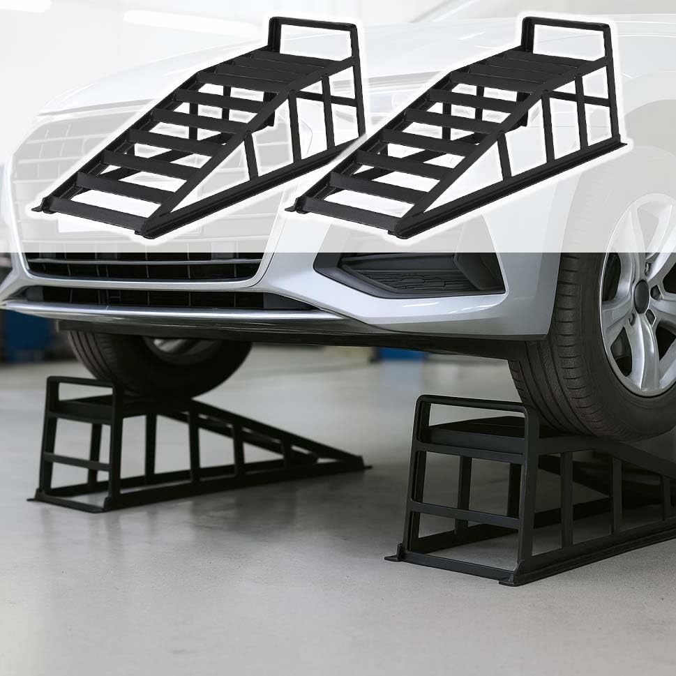 Wiltec 2 oprijbokken voor auto's max. 2 ton per paar stalen oprijplaten bokken garage staal