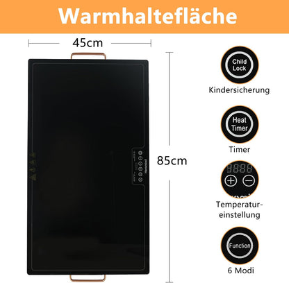 Warmhoudplaat 80x45 cm, 450W Professionele warmhoudplaat, Touchscreen, Roestvrijstalen rand, Met handgreep, Voor restaurant & huishouden