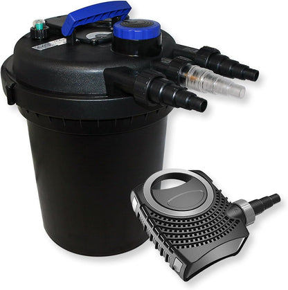 Set: Drukfilterset 10.000 l, UVC-unit 11 W, vijverpomp 70 W