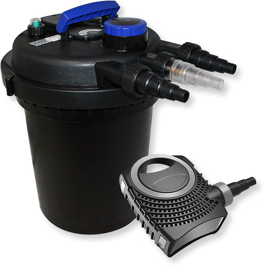 Set: Drukfilterset 10.000 l, UVC-unit 11 W, vijverpomp 70 W