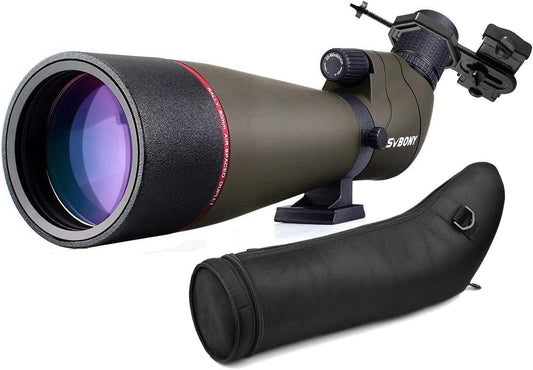 Svbony SV13 Spotting Scope 20-60x80 Waterdichte Nevelvrij Monoculair HD FMC Optiek 45 Angled Oculair Spotting Scope met Telefoon Adapter voor Vogels kijken Schieten Schietschieten
