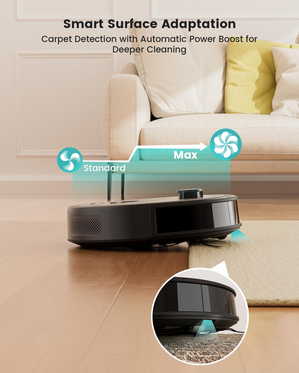 Lefant M330 Pro Robotstofzuiger en Dweilrobot Met 3-In-1 Mapping, Dtof-Navigatie, 5000Pa, 150 Min, Obstakelvermijding Psd 190°, Wifi/Alexa 2,4Ghz En 5Ghz, Ideaal Voor Dierenharen en Tapijten
