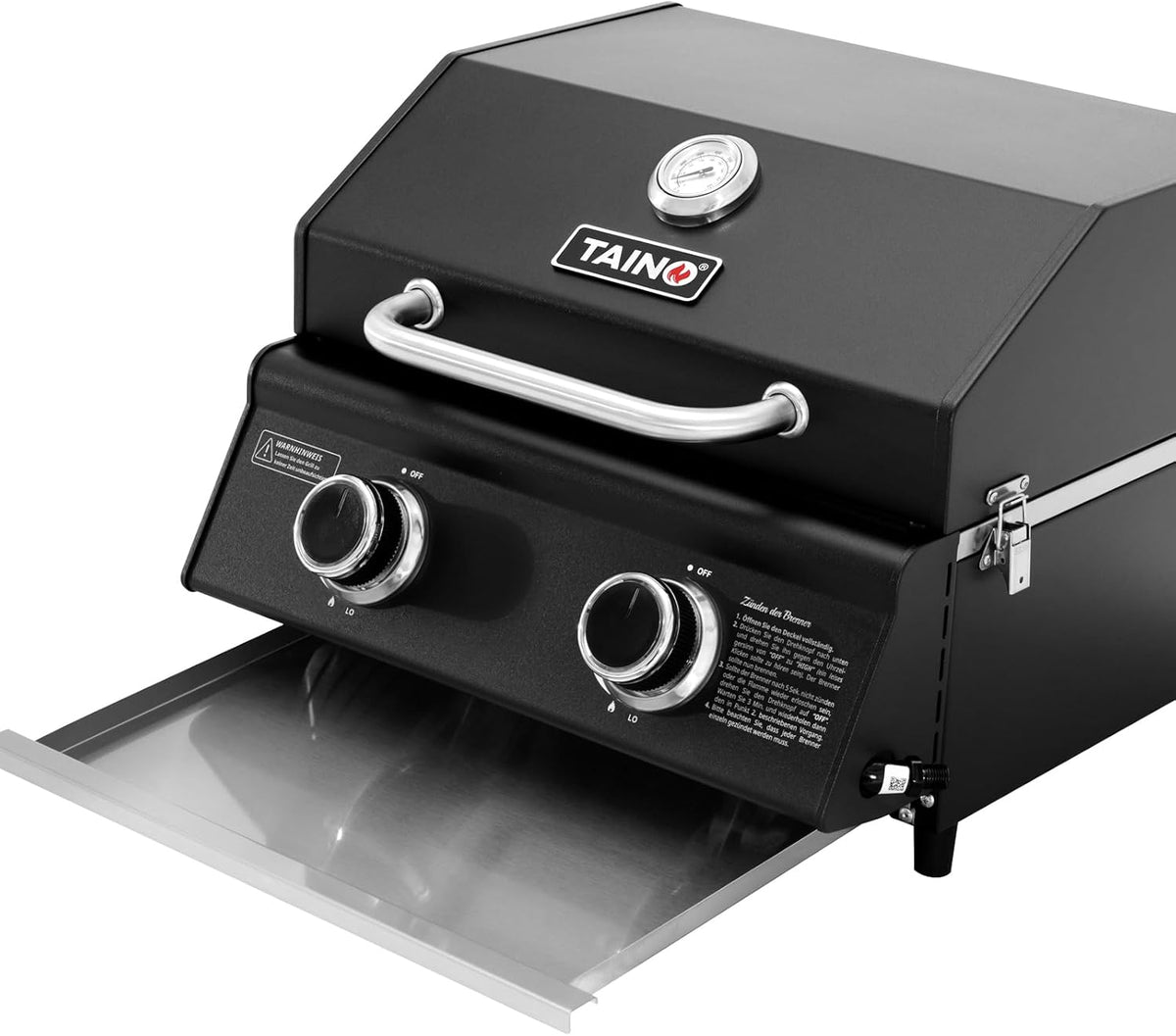 TAINO Platinum Compact Dark Table Grill 2 Burners Gas Grill Compact Camping Mini Grill Portable BBQ - QUORE