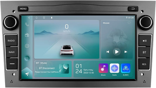 Ossuret Carplay 7 inch touchscreen autoradio voor Opel Corsa D Corsa C Meriva Tigra Twintop Vectra Combo Astra Vivaro Signum Zafra, 2+32GB Android 13 GPS navigatie ondersteuning DSP Bluetooth (grijs)