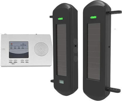 Oprit Alarm- Solar Draadloze Oprit Alarmsysteem 800 Meter Lange Transmissie Bereik-100 Meter Breed Sensor Bereik-Geen Bedrading Geen Behoefte Vervangen Batterij Weerbestendig Beveiliging Perimeter