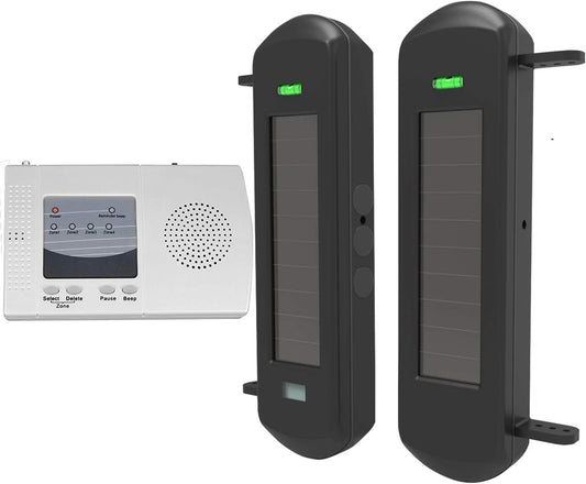 Oprit Alarm- Solar Draadloze Oprit Alarmsysteem 800 Meter Lange Transmissie Bereik-100 Meter Breed Sensor Bereik-Geen Bedrading Geen Behoefte Vervangen Batterij Weerbestendig Beveiliging Perimeter