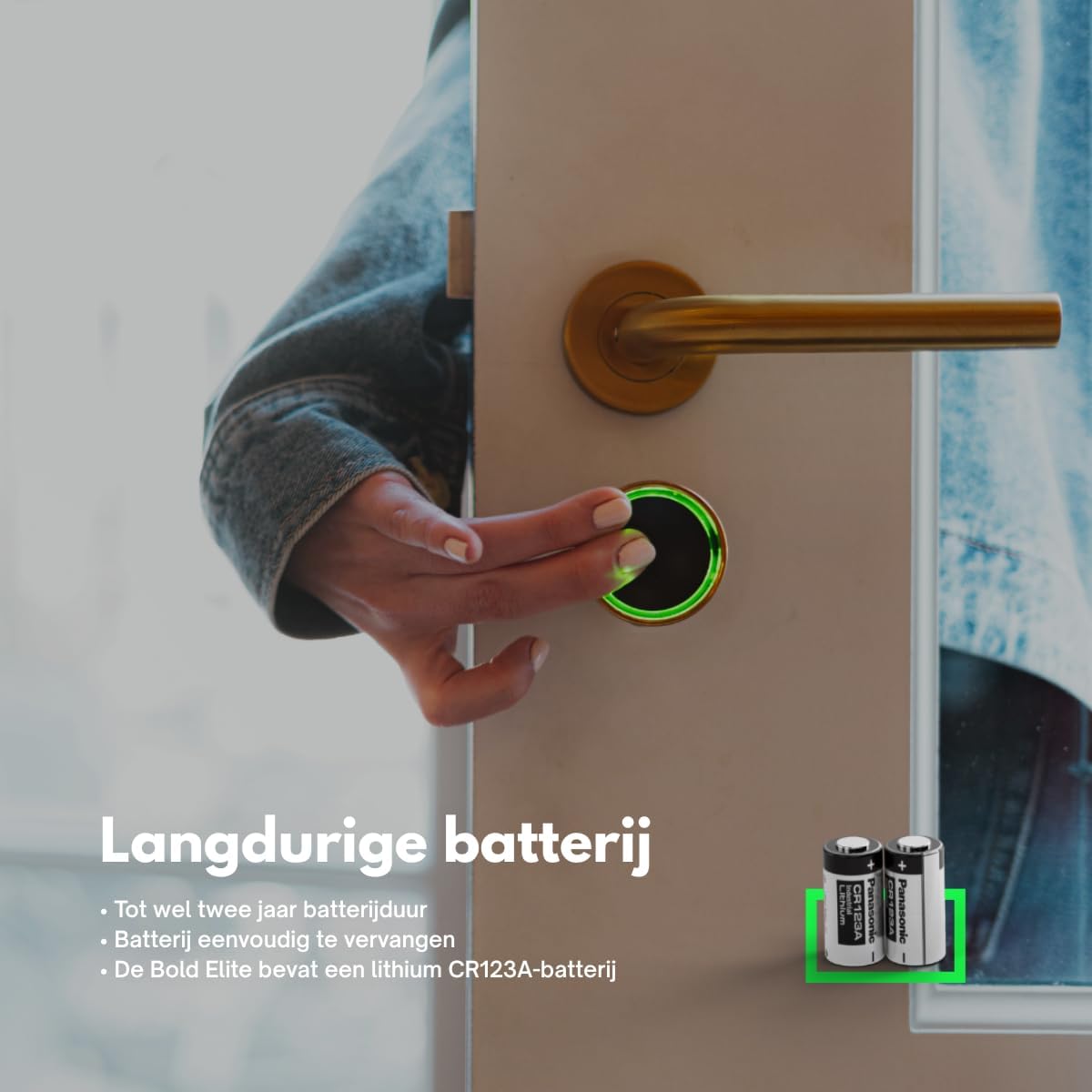 Bold – Elite Smart Lock SX43 – Slim Deurslot zonder Sleutel – Bluetooth & WiFi – Eenvoudige Installatie – App-bediening – Zilver