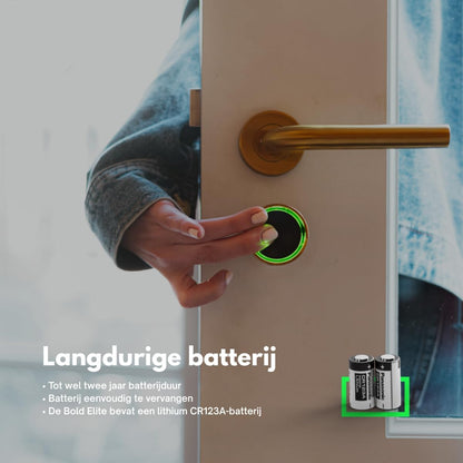 Bold – Elite Smart Lock SX33 – Slim Deurslot zonder Sleutel – Bluetooth & WiFi – Eenvoudige Installatie – App-bediening – Zilver