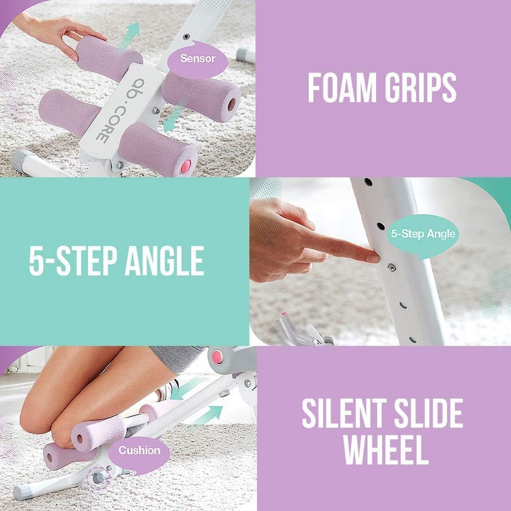 leikefitness In hoogte verstelbare buiktrainer voor het hele lichaam workout machine taille cruncher core toner, been, dijen, billen shaper met LCD-monitor AB9300