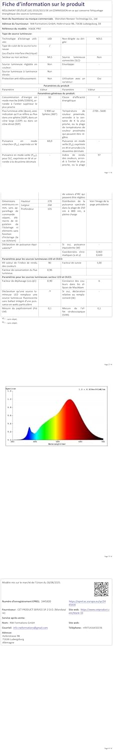 NEEWER HS60C Pro 60 W RGB led-videoverlichting, draagbaar, app/DMX/paneelbediening, 8700 lx/1 m, 2700-6500 K, IRC97+, COB continue verlichting voor video en studio-fotografie