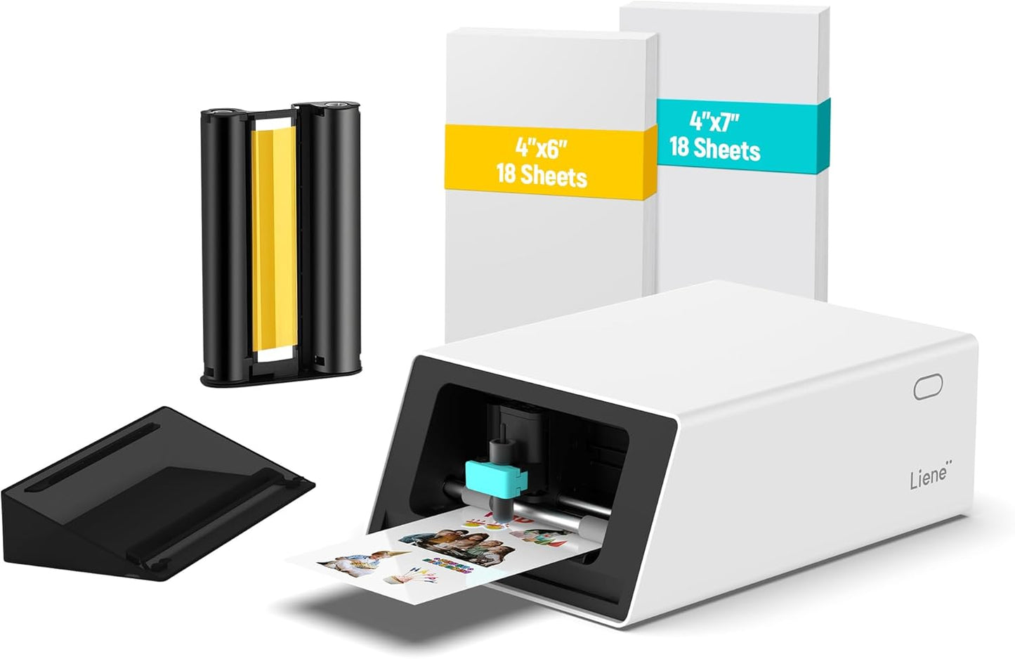 Liene PixCut S1 All-in-One fotoprinter, stickerprinter en snijmachine, multifunctionele printer en stickerprinter voor scrapbook en doe-het-zelfprojecten, 300 dpi kleursublimatie