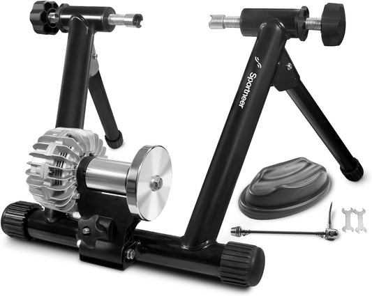 Sportneer Turbo Trainer, vloeibare fietstrainer, stalen fietsstandaard met geluidsreductiewiel voor indoor fietstrainer