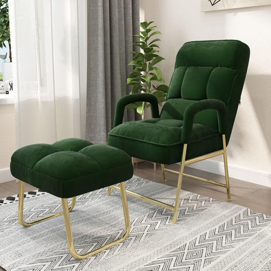 Fauteuil – Stoel – Armstoel – TV Stoel – Relaxstoel – Corduroy Fluweel – Met Voetenkruk – Ergonomisch Design – Duurzame Metalen Constructie