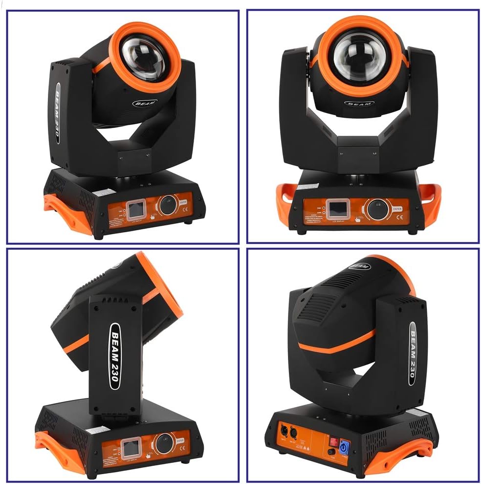 Moving Head LED 230W Disco Light RGBW Disco Light Party Light DMX512 Strobe Light 16CH Stage Lighting for Bar Club Concert, Birthday, Theatre, Wedding, Light Show (Orange) - QUORE