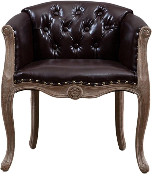 Armchair, Single Sofa Chair, Velvet Backrest, Rubber Wood Legs, Suitable For Living Room, Dining Table(Black) - QUORE