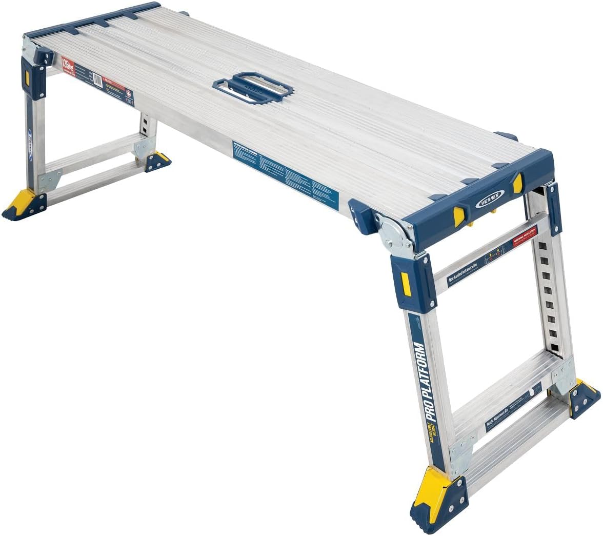 Werner 79023 Verstelbare Pro Werkplatform Werk & Toegang, Zilver, One Size