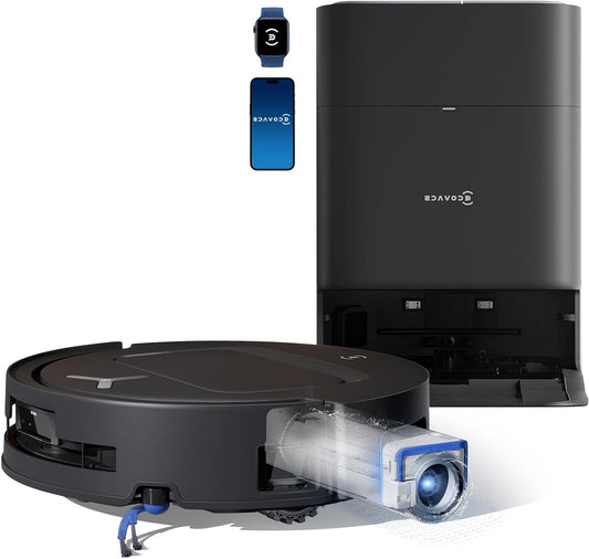 Robotstofzuiger – Robotstofzuiger met dweil – Automatische robotstofzuiger – Robotstofzuiger voor harde vloeren – Robotstofzuiger met mopfunctie – 18.000 Pa Zuigkracht – Zelfreinigende OZMO ROLLER met warm water en hete lucht droging - QUORE