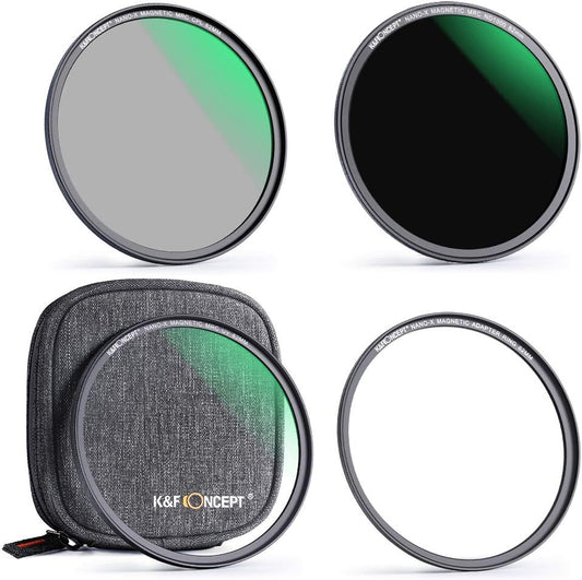 K&F CONCEPT 72mm Magnetisch Lensfilterset - UV CPL ND1000 Magnetische Adapterring Optisch Glas Camera Filter Pouch Quick Swap Systeem (Nano-X Serie)