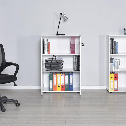 Elegant Diamond White Bookshelf, 72 cm x 109 cm x 34 cm | 100% Melamine Coated Particle Board, 16 mm dik, ideaal voor moderne decoratie thuis en op kantoor