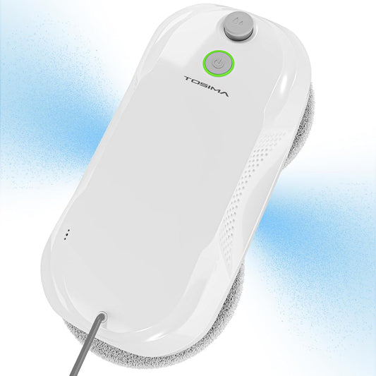 Tosima W5 Double Nozzle Window Cleaning Robot Unique Variable Frequency Extraction, Triple Safety System, Edge Detection Function, Intelligent Navigation (White) - QUORE