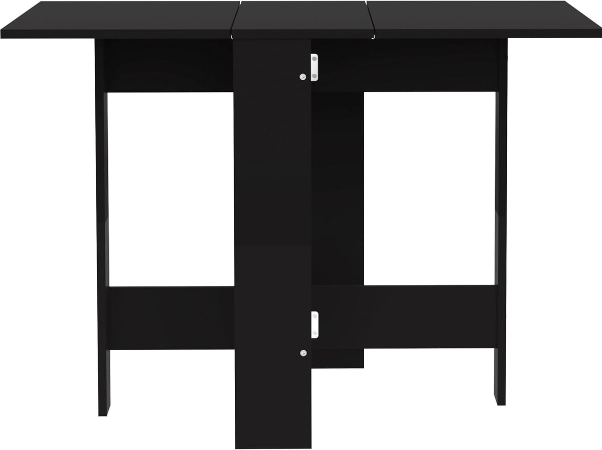 vlinder, klaptafel met 2 kleppen, van melamine spaanplaat, zwart, 103/67/28 x 76 x 73,4 (l x b x h).