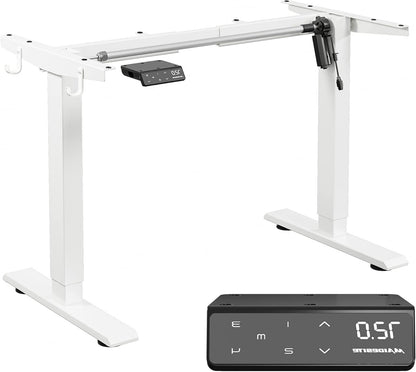 MAIDeSITe Electric Desk Height Adjustable Desk Frame Height Adjustable Desk Frame with 4 Memory Control and Anti-Collision Function(White) - QUORE