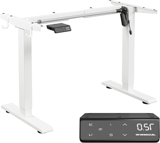 MAIDeSITe Electric Desk Height Adjustable Desk Frame Height Adjustable Desk Frame with 4 Memory Control and Anti-Collision Function(White) - QUORE